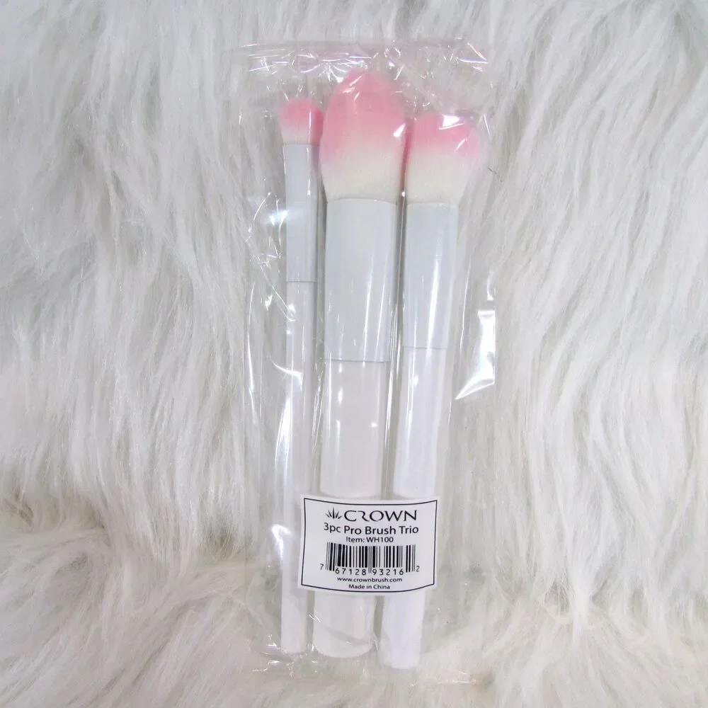 New! Crown Pro Brush 3 PC Set Makeup Brushes $29.99